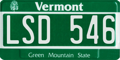 VT license plate LSD546