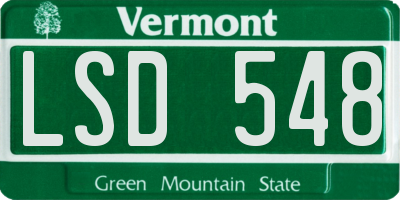 VT license plate LSD548
