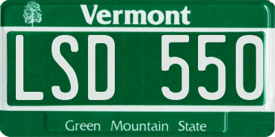 VT license plate LSD550