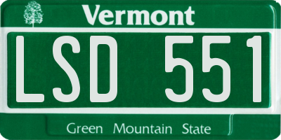 VT license plate LSD551