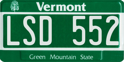 VT license plate LSD552