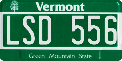 VT license plate LSD556