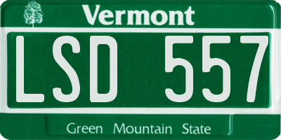 VT license plate LSD557