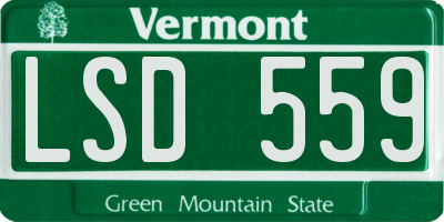 VT license plate LSD559