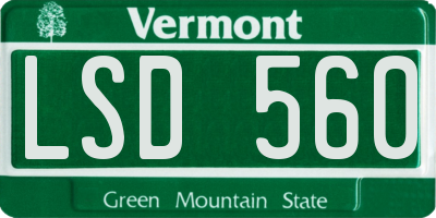 VT license plate LSD560
