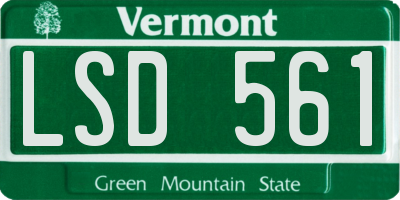 VT license plate LSD561