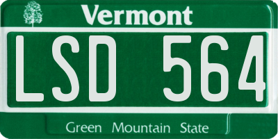 VT license plate LSD564