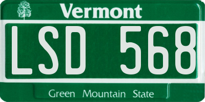 VT license plate LSD568