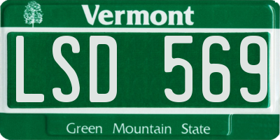 VT license plate LSD569