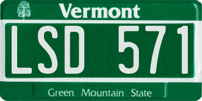 VT license plate LSD571