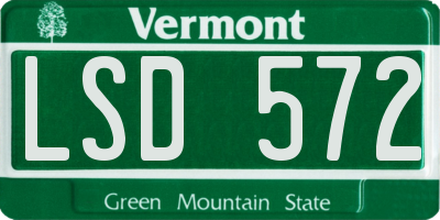 VT license plate LSD572