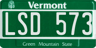 VT license plate LSD573