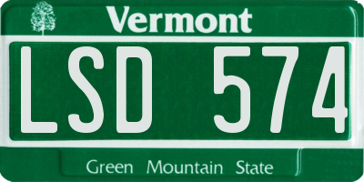VT license plate LSD574