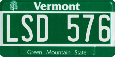 VT license plate LSD576