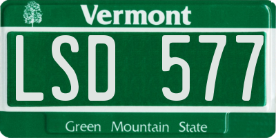 VT license plate LSD577