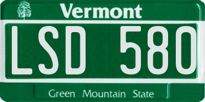 VT license plate LSD580
