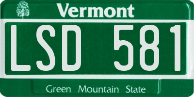 VT license plate LSD581