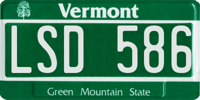 VT license plate LSD586