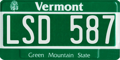 VT license plate LSD587