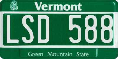 VT license plate LSD588