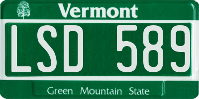 VT license plate LSD589