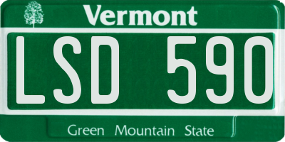 VT license plate LSD590