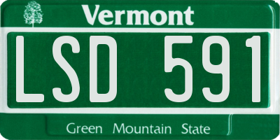 VT license plate LSD591