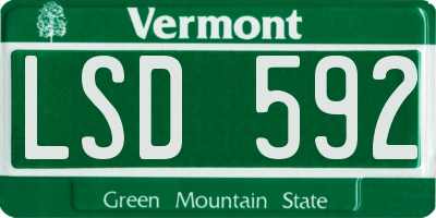 VT license plate LSD592
