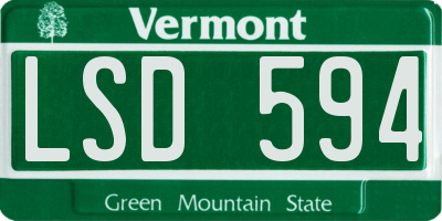VT license plate LSD594