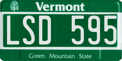 VT license plate LSD595