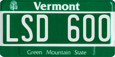 VT license plate LSD600