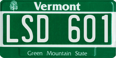 VT license plate LSD601
