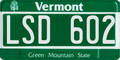 VT license plate LSD602