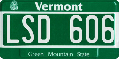 VT license plate LSD606