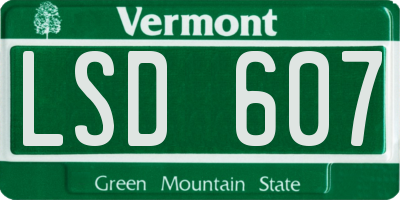 VT license plate LSD607