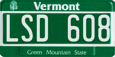 VT license plate LSD608