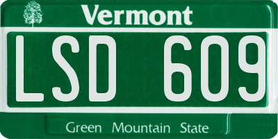 VT license plate LSD609