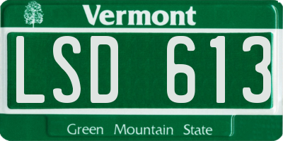 VT license plate LSD613