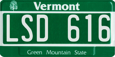 VT license plate LSD616