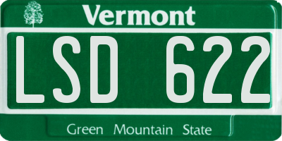 VT license plate LSD622