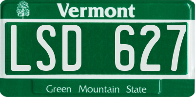VT license plate LSD627