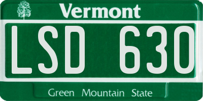 VT license plate LSD630
