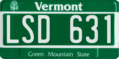 VT license plate LSD631