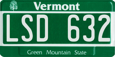 VT license plate LSD632