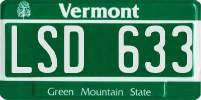 VT license plate LSD633