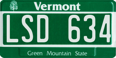 VT license plate LSD634