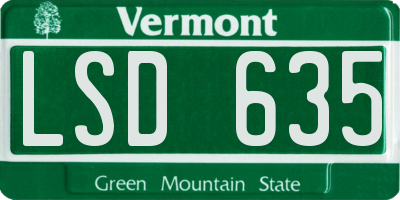 VT license plate LSD635