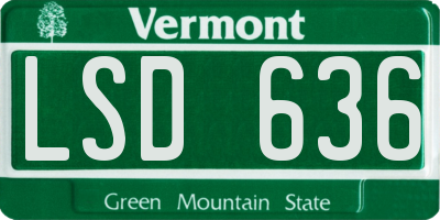 VT license plate LSD636