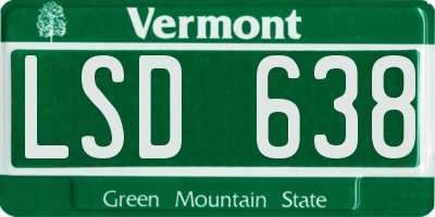 VT license plate LSD638