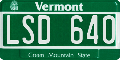 VT license plate LSD640